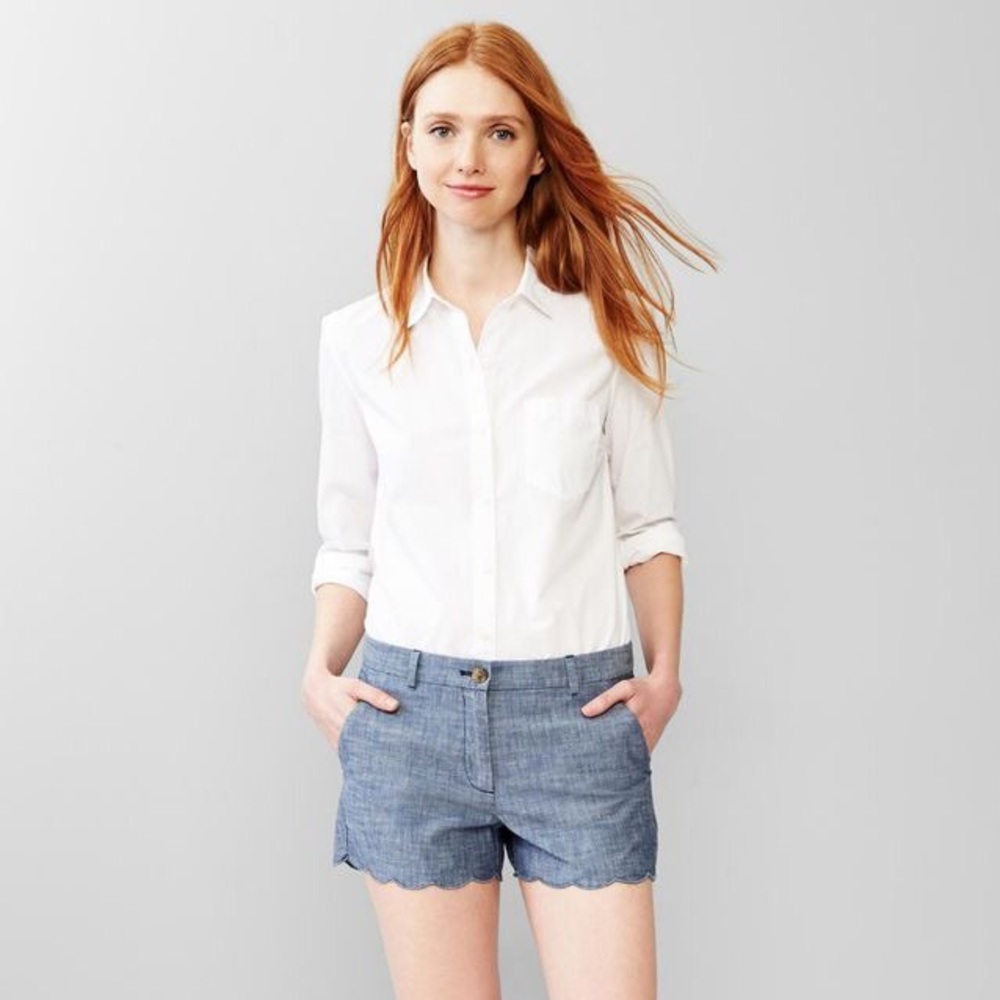 Gap Chambray Scalloped Summer Shorts